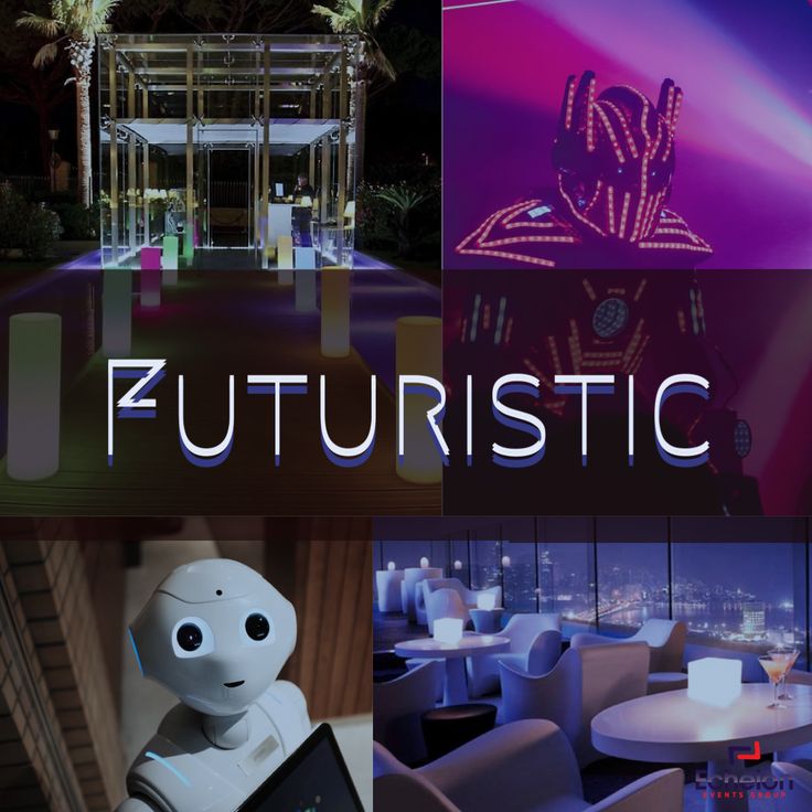 there is a collage of photos with the words futuristic