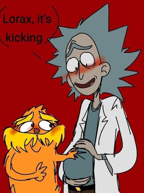 an image of a cartoon character and a cat with caption that reads lorax, it's kicking