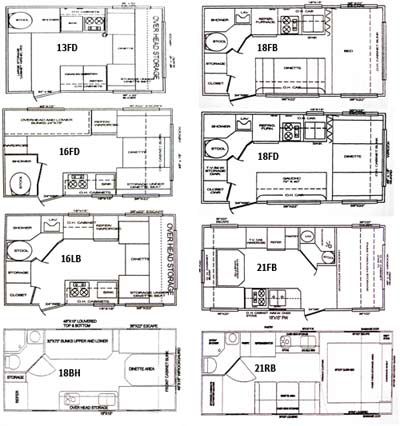 the floor plan for a mobile home is shown in black and white, with four different areas