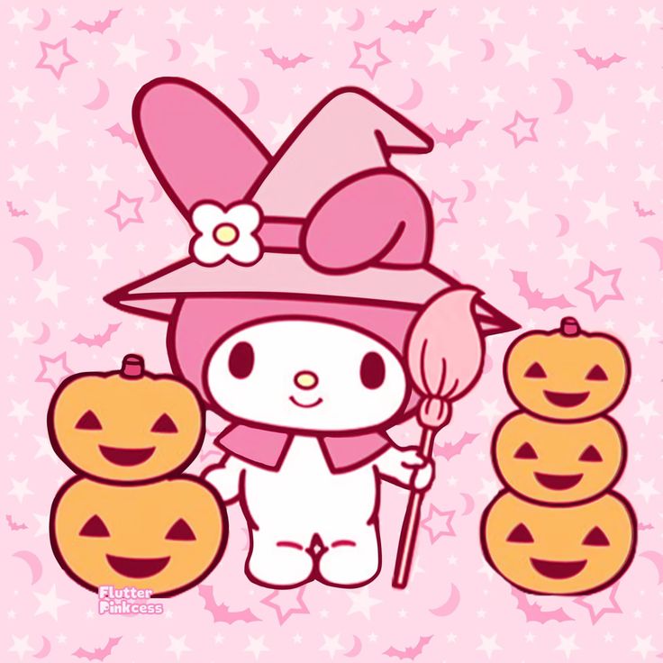 hello kitty halloween wallpaper with pumpkins