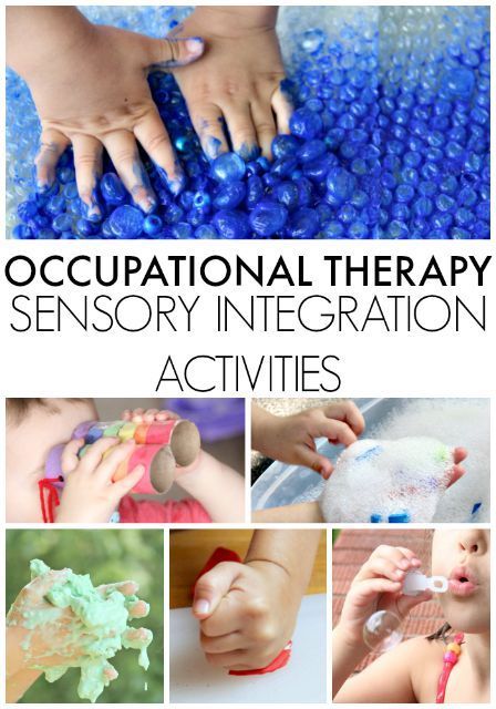 hands and fingers are shown in this collage with text that reads,'occupnational therapy sensory interaction activities '