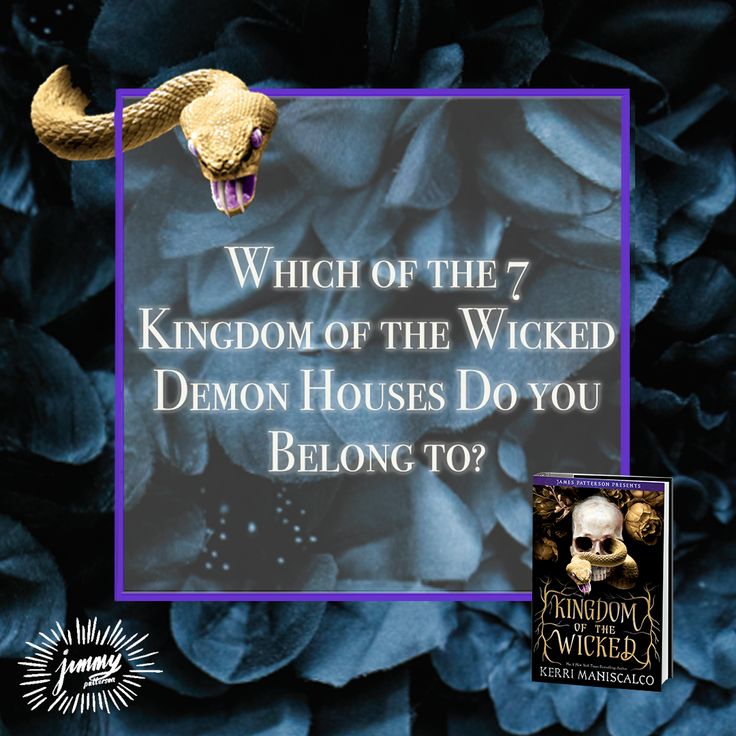 a blue flower with the words which of the 7 kingdom of the wicker demon houses do you belong to?