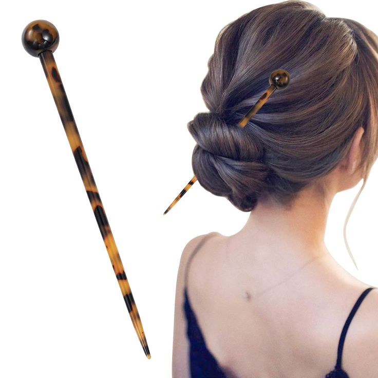 PRICES MAY VARY. 【7.3Inch Long Hair Sticks】: Unique design holds the hair firmly, classic style, the Hair Styling sticks are the perfect choice for an elegant look 【Material】: The Chignon Stick is made of quality cellulose acetate material with a good gloss surface; these are thicker hair sticks that do not make them easy to break. Use these hair sticks at various parties to make you look more charming 【Non-slip】: The unique spherical design allows the hair stick to stay on the bun and will not Thick Long Hair, Hair Forks, Tortoise Hair, The Bun, Hair Pack, Thicker Hair, Hair Stick, Cellulose Acetate, Hair Sticks