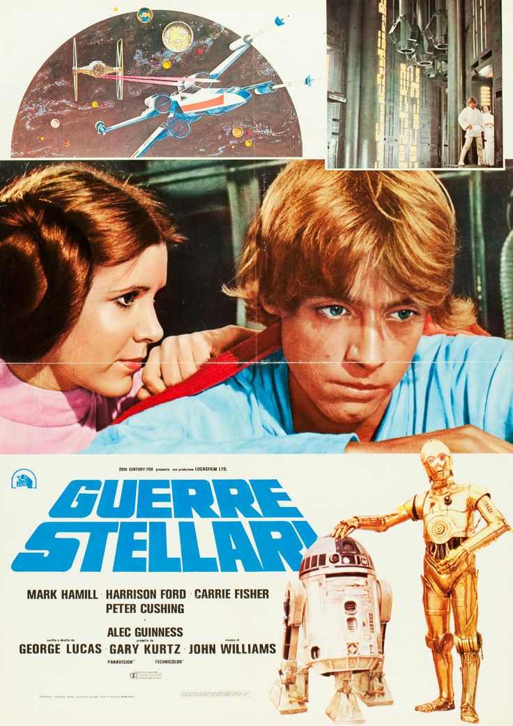 a movie poster for the star wars film, starring luke and princess leisa with r2 - d2