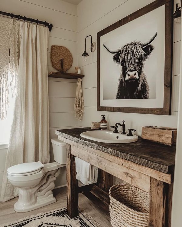 a bathroom with a sink, toilet and mirror