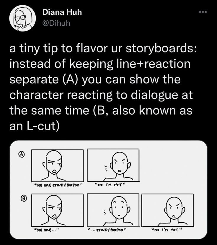 the storyboard is shown with instructions for how to read it and what to do