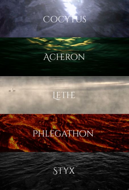 four different types of water and sky with the names of them in their respective colors