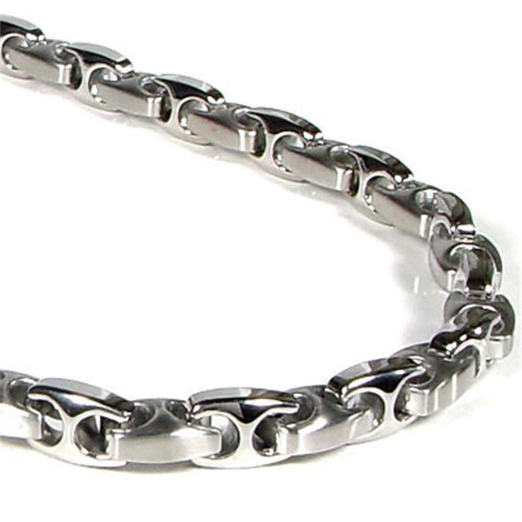 PRICES MAY VARY. 316 Stainless Steel Will not tarnish Hypoallergenic This is a stylish link necklace chain made from solid 316L stainless steel alloy with alternating high polish and matte finish links. It will never tarnish and it is safe for all skin to wear because it is hypoallergenic. Mens Silver Chain Necklace, Mens Leather Jewelry, Mens Chains, Mens Sterling Silver Necklace, Mens Cross Necklace, Silver Chain For Men, Chain For Men, Mens Silver Necklace, Gold Chains For Men