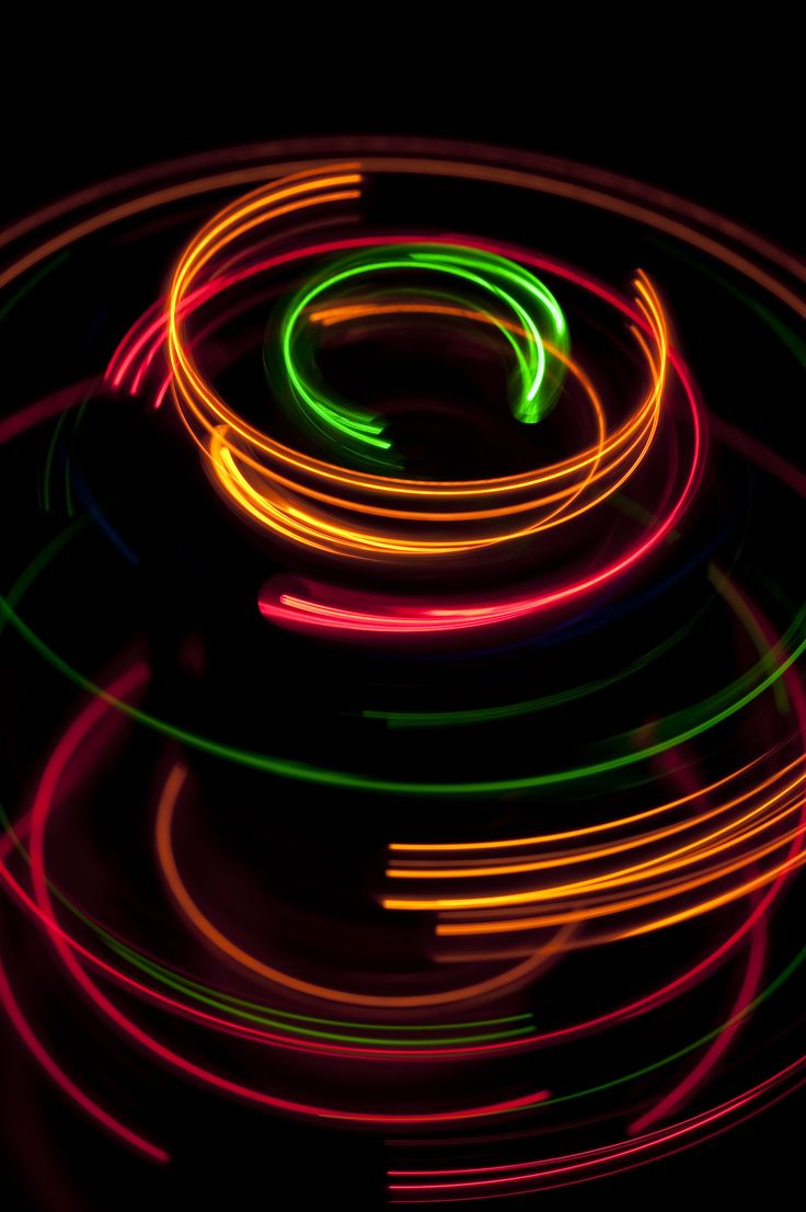 colorful lights in the dark with long exposure