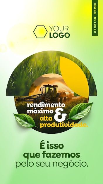 an advertisement for a farm product with the words'your logo'in spanish and english