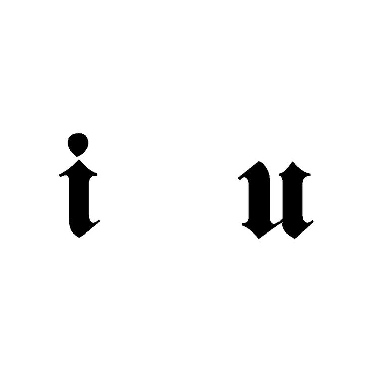 an image of two letters that are in the same font pattern, one is black and white