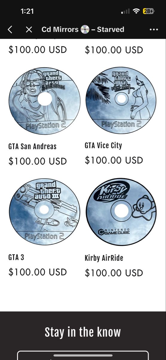 an image of some cds with prices on the front and back side, including $ 1 00