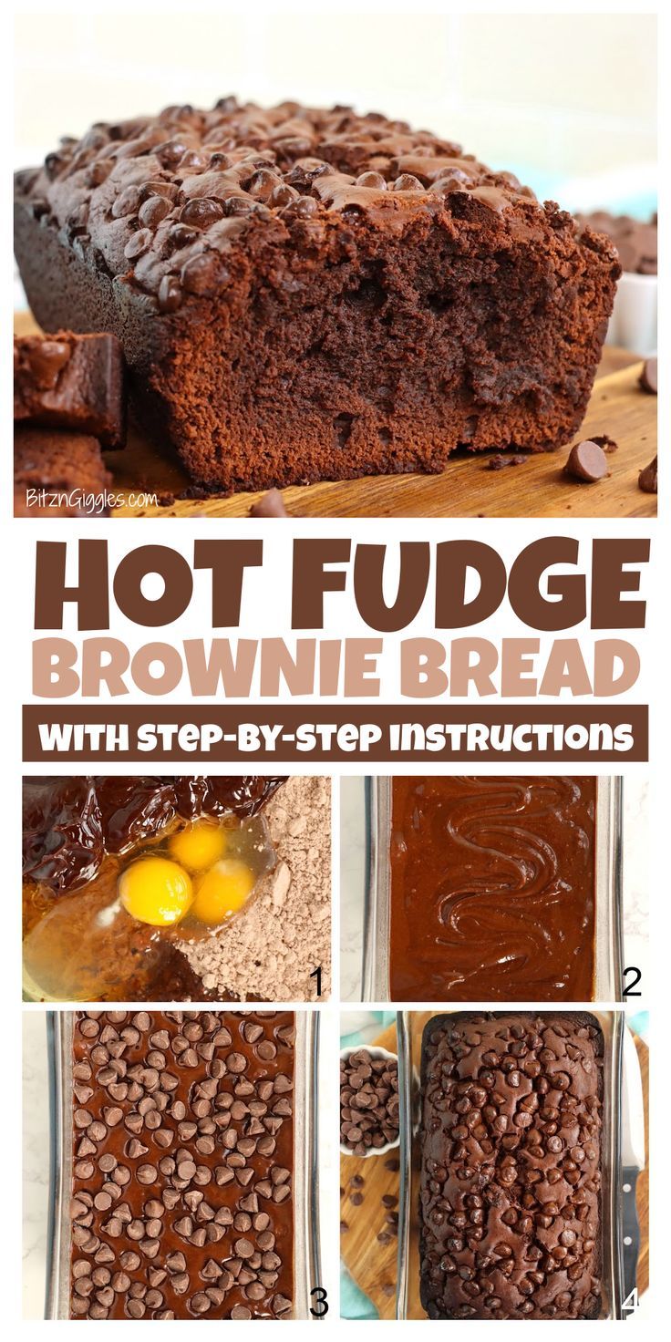 hot fudge brownie bread with step by step instructions