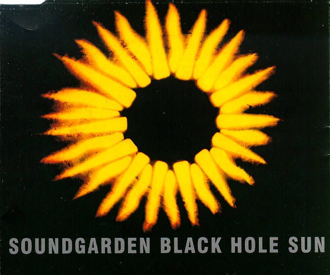 an image of a sunflower with the words sound garden black hole sun