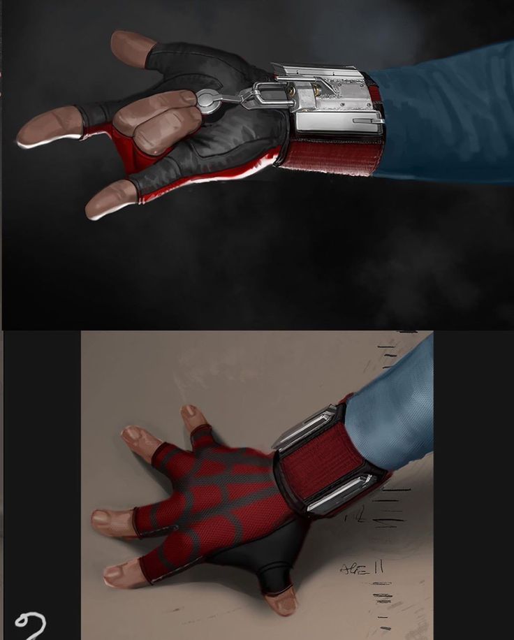 two pictures of hands with gloves on them