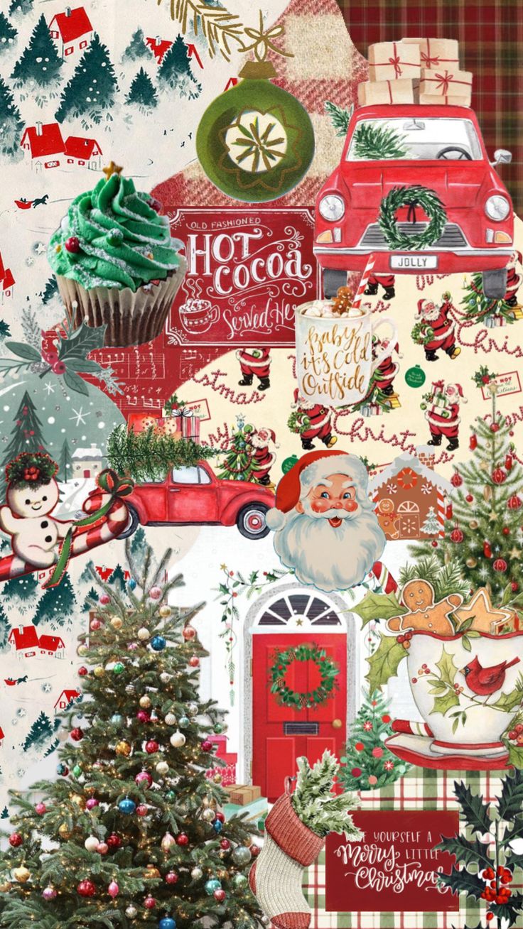 a collage of christmas images and trees