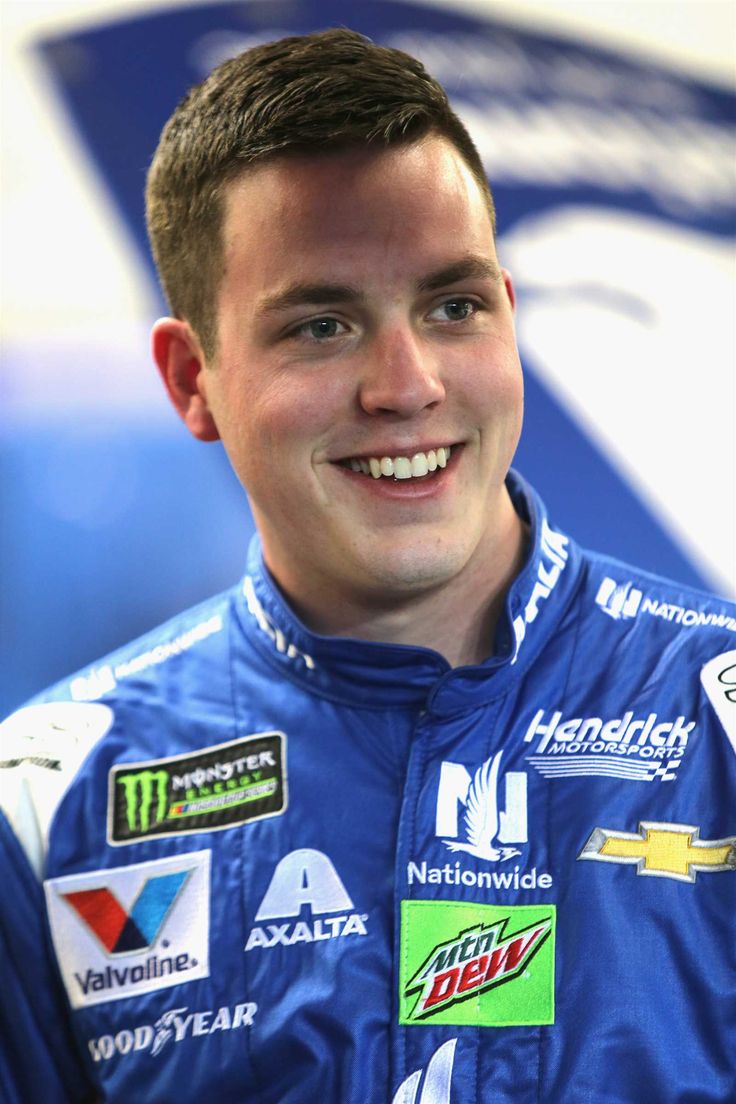 a close up of a person wearing a racing uniform