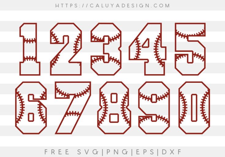 the numbers are made up of baseball stitches and stitching, which is also in red