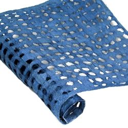 a piece of blue fabric with holes on it