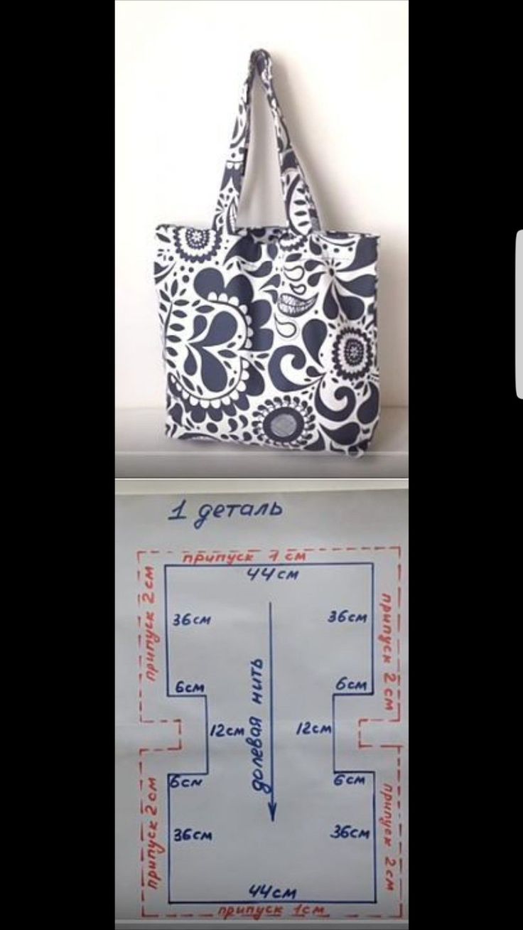 two bags with different patterns and sizes on them, one is blue and the other is white