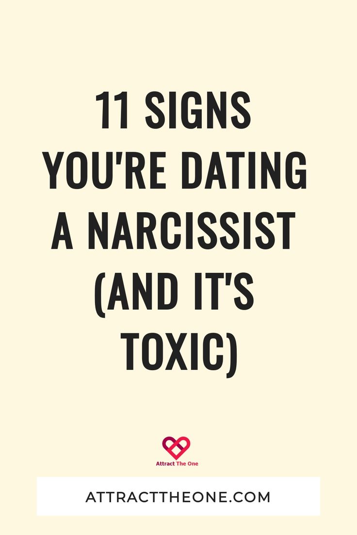 the text reads, 11 signs you're dating a narcisst and it's toxic