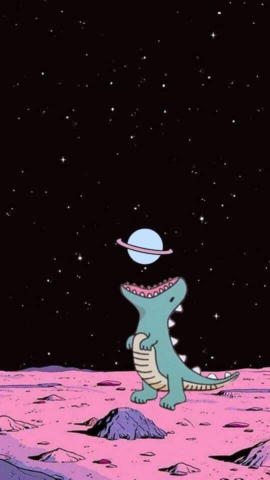 an image of a dinosaur on the moon