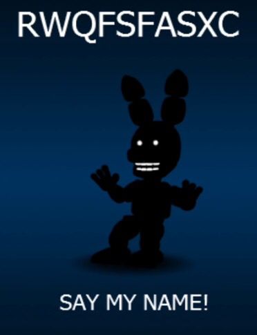 an animated rabbit with the words rwqfsfasc say my name