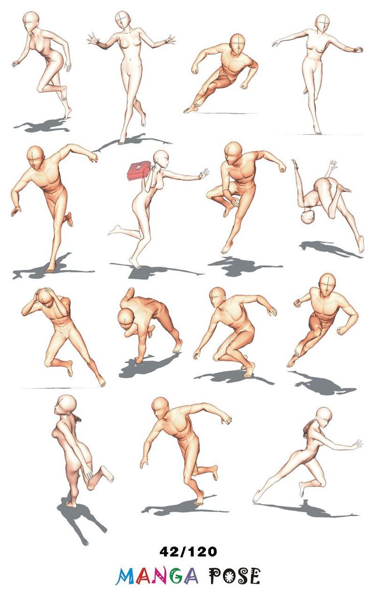 an image of various poses and body shapes for the game manga pose by on devie