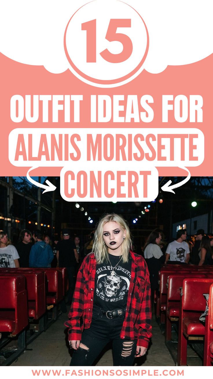 What To Wear To A Red Hot Chili Peppers Concert, Alanis Morissette Outfits, Alanis Morissette Concert Outfit Ideas, Summer Rock Concert Outfit Ideas, 90s Concert Outfit Ideas, Alanis Morissette Concert Outfit, Alanis Morissette 90s, Summer Rock Concert Outfit, 90s Concert