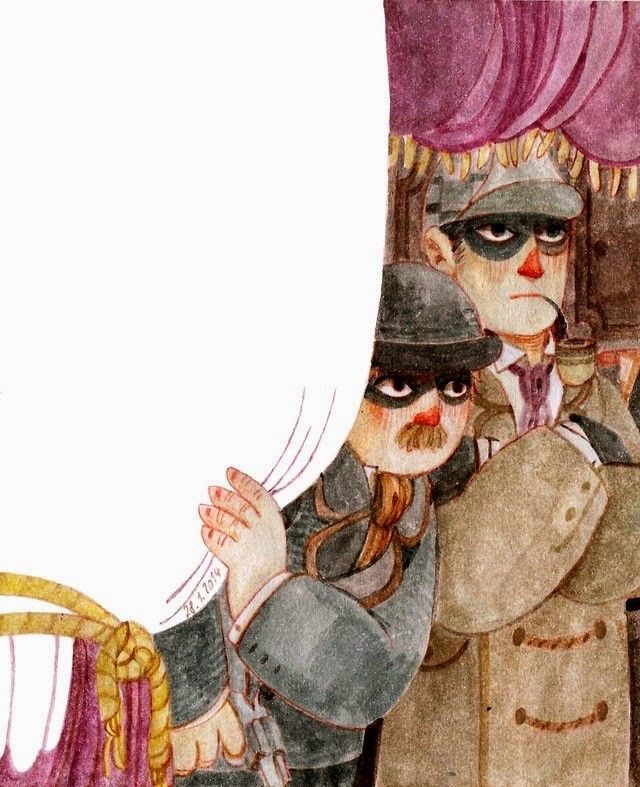 an illustration of two people dressed in costumes