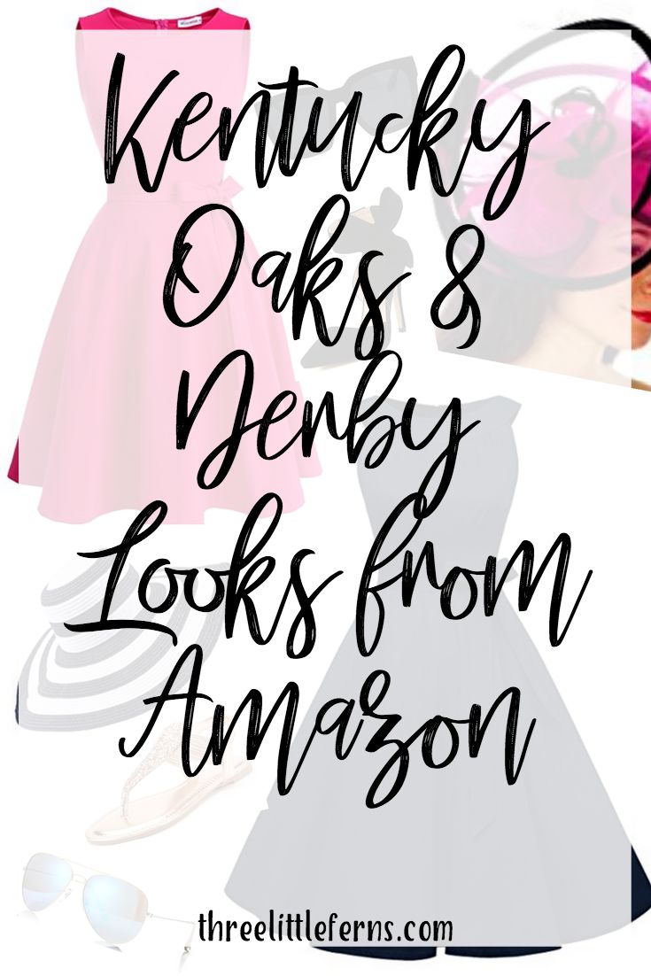 the words kentucky cakes and derby looks from amazon on top of an image of dresses