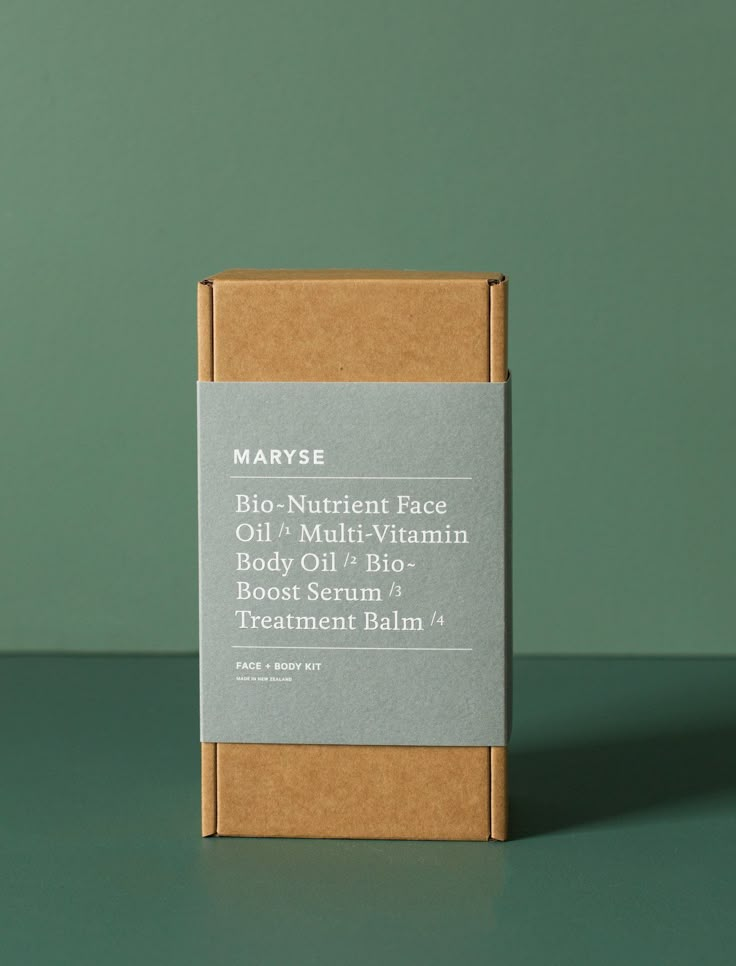 an open box of marvye bio - nutritious face oil and multi - vitamin body lotion