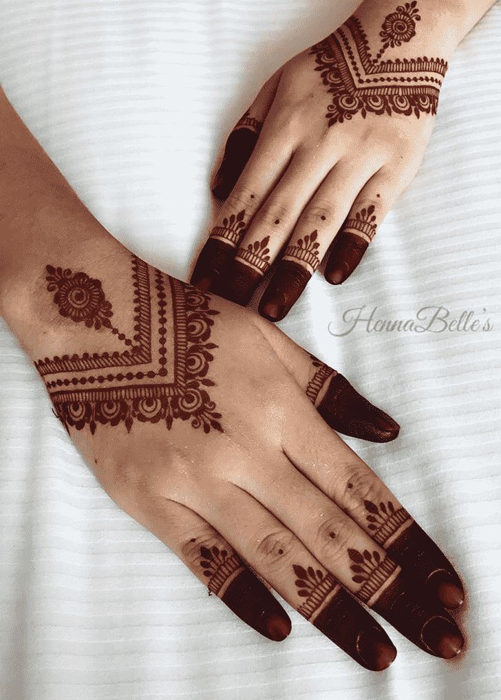 two hands with henna tattoos on them