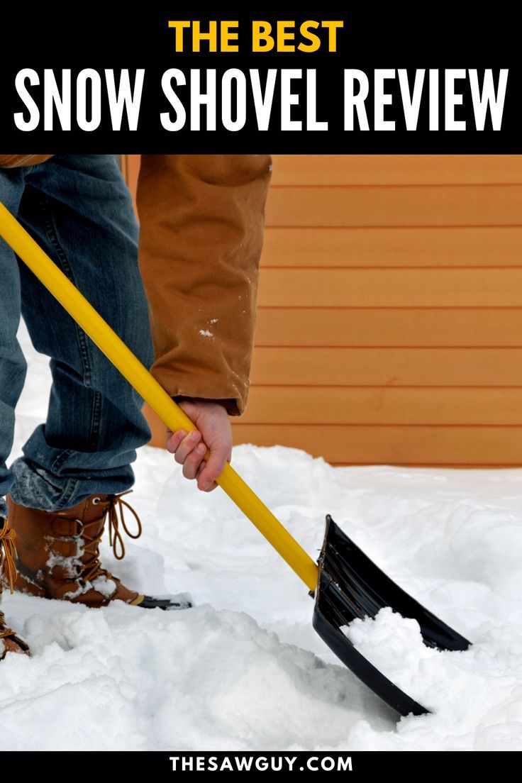 a person shoveling snow with the words, the best snow shovel review