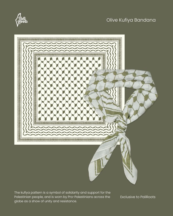 an image of a scarf with a pattern on it and the words olive kilyka bandana