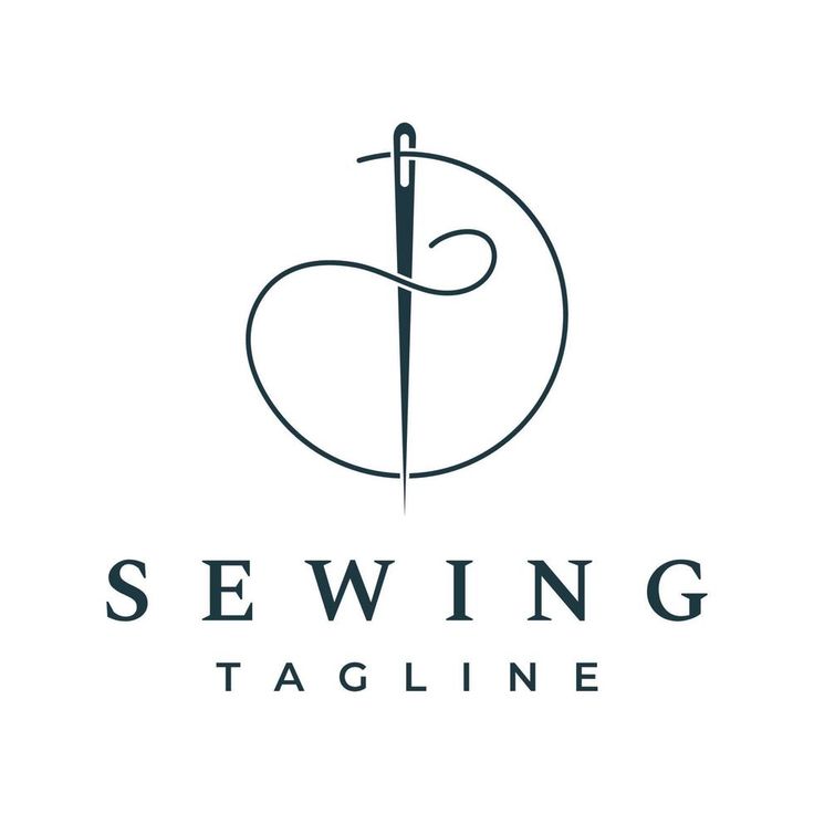 the logo for sewing tagline