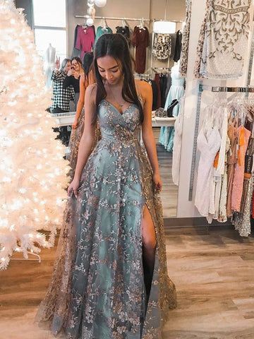 Formal Dresses Graduation, Spaghetti Strap Prom Dress, Lace Prom Dress, Long Prom Dresses, Lace Evening Dresses, Long Prom Dress, Formal Evening Dresses, Evening Dresses Prom, Prom Dresses Long