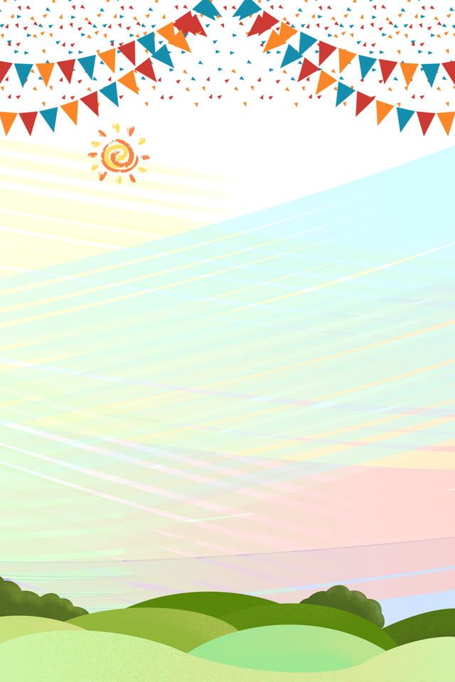 an image of a colorful background with buntings and flags on the top of it