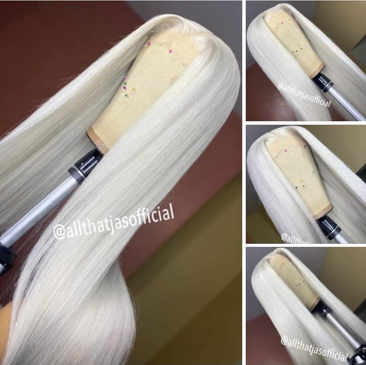 White Frontal Wig, Icy White Blonde Hair, Frontal Wig Install, Sweet 16 Hairstyles, Hair Growth Kit, Event Hairstyles, Icy Blonde Hair, White Blonde Hair, Wig Install