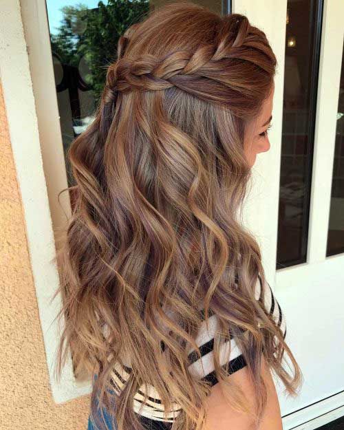 Light Caramel Hair, Hair Engagement, Front Hairstyles, Purple Brown Hair, Hair Elegant, Hair Front, Hair Formal, Blond Ombre, Engagement Hairstyles