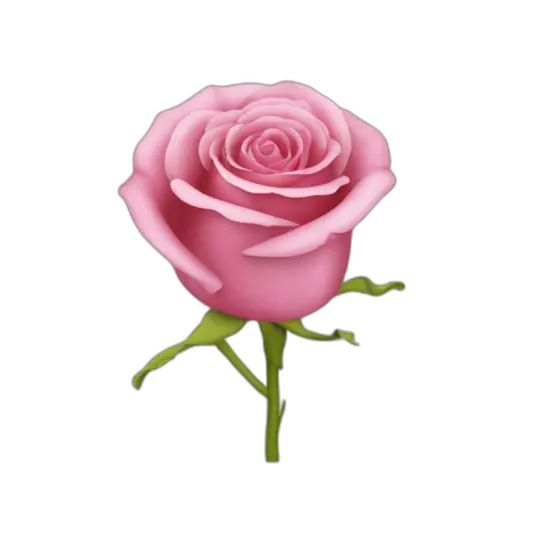 a pink rose is shown on a white background