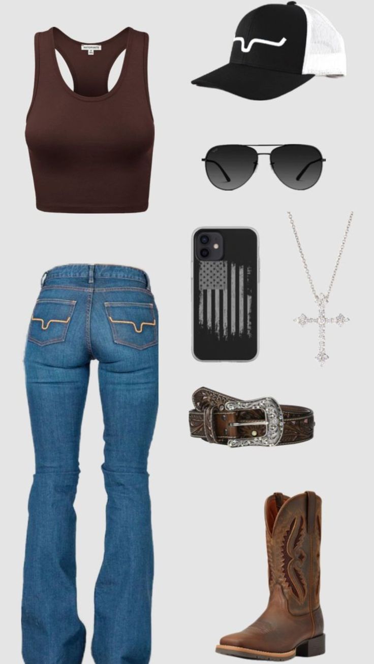 Teen Western Outfits, Western Summer Fits, Jeans Western Outfits, Western Outfit Summer, Country Girl Outfits Summer, Country Outfits Summer, Mexican Fits, Cute Southern Outfits, Country Girl Outfits