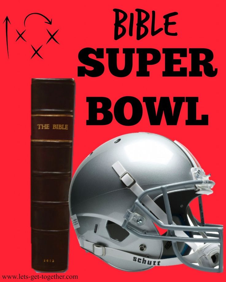 a football helmet next to a book with the words bible super bowl written on it