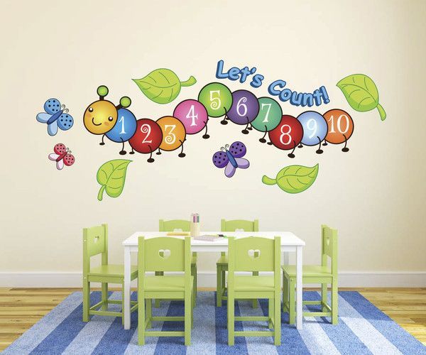 the very colorful caterpillar wall decal is perfect for any child's room