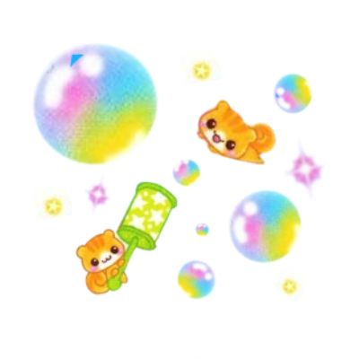 two teddy bears and bubbles on a white background