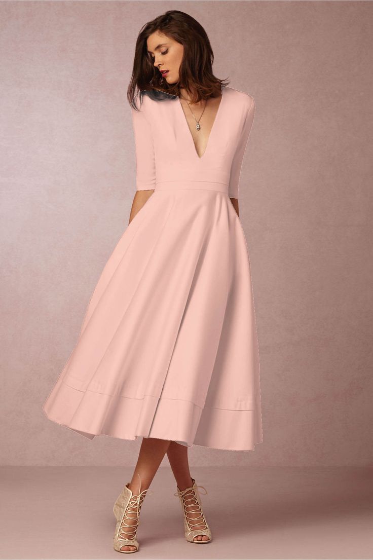 Gowns Dresses Evening, Estilo Hipster, Midi Party Dress, Cheap Dresses Casual, Midi Dress Style, Cheap Dresses Online, Midi Ruffle Dress, Half Sleeve Dresses, Maxi Robes