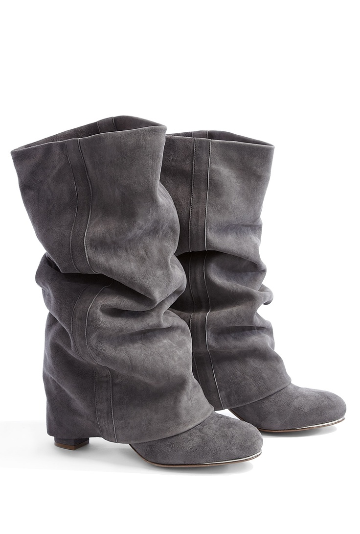 Suede Fold Down Heeled Boots by See By Chloe Shoes...I think I'm in love. Long Boots With Heels, Gray Boots, Dr Shoes, Study Inspo, Chloe Shoes, Grey Boots, Stockholm Fashion, Birthday Wishlist, Swag Shoes