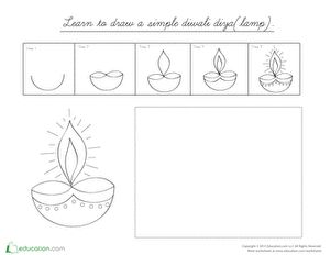 the worksheet shows how to draw a candle with different shapes and sizes, including lines