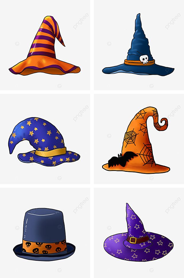 four hats with different designs on them