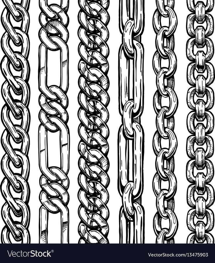 a set of hand drawn chains in black and white stock photo image of chain,